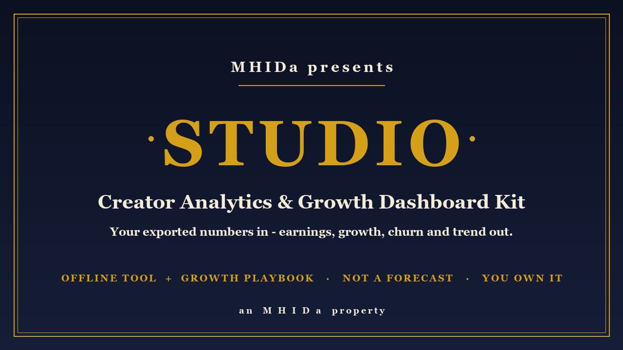 CREATOR ANALYTICS & GROWTH DASHBOARD KIT cover