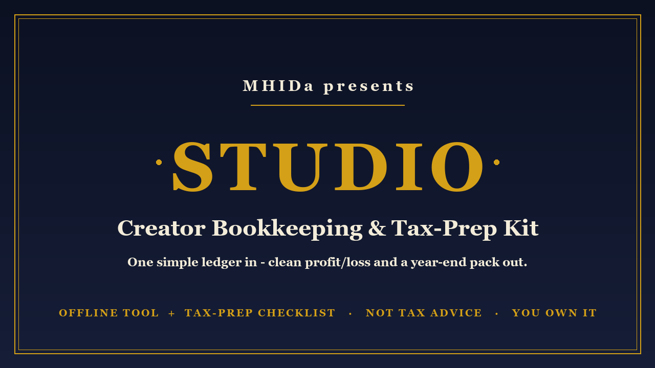 CREATOR BOOKKEEPING & TAX-PREP KIT cover