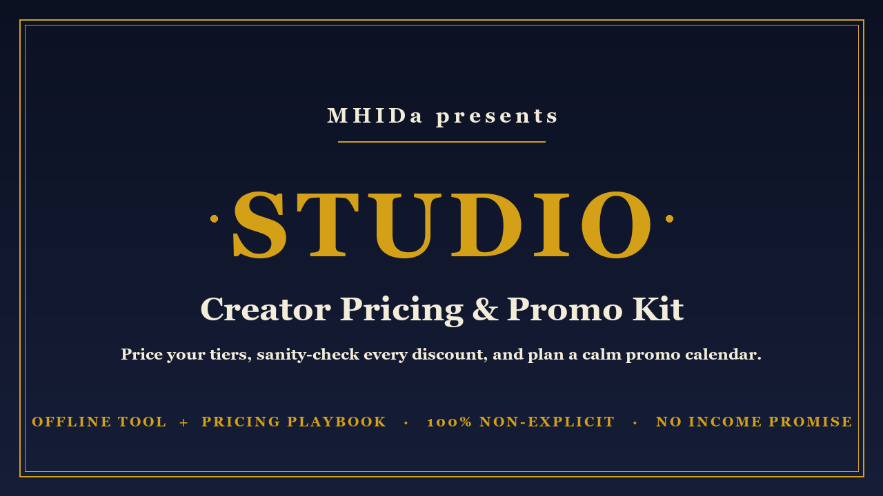 CREATOR PRICING & PROMO KIT cover